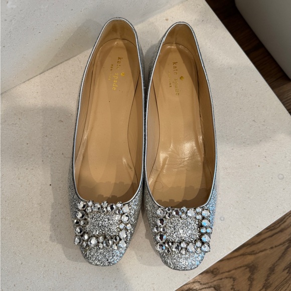 Kate Spade Silver Women's Flats with Jewels - Size 10 - Picture 3 of 10